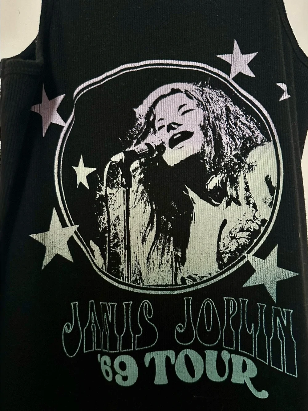 Girls’ Janis Joplin '69 Tour Black Graphic Tank Top